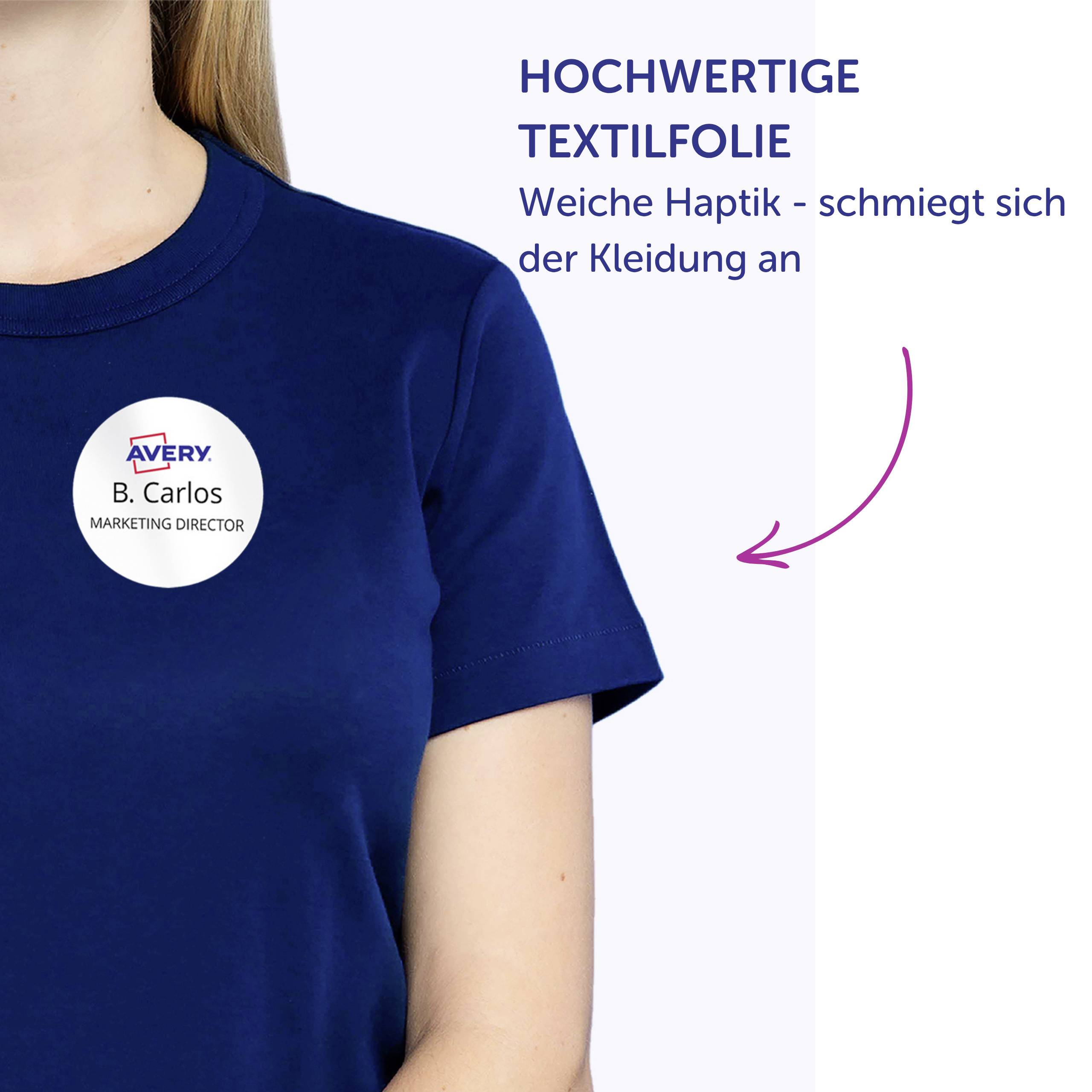 Avery-Zweckform J4881-20 Namensschild (B x H) 65mm x 65mm 160St.