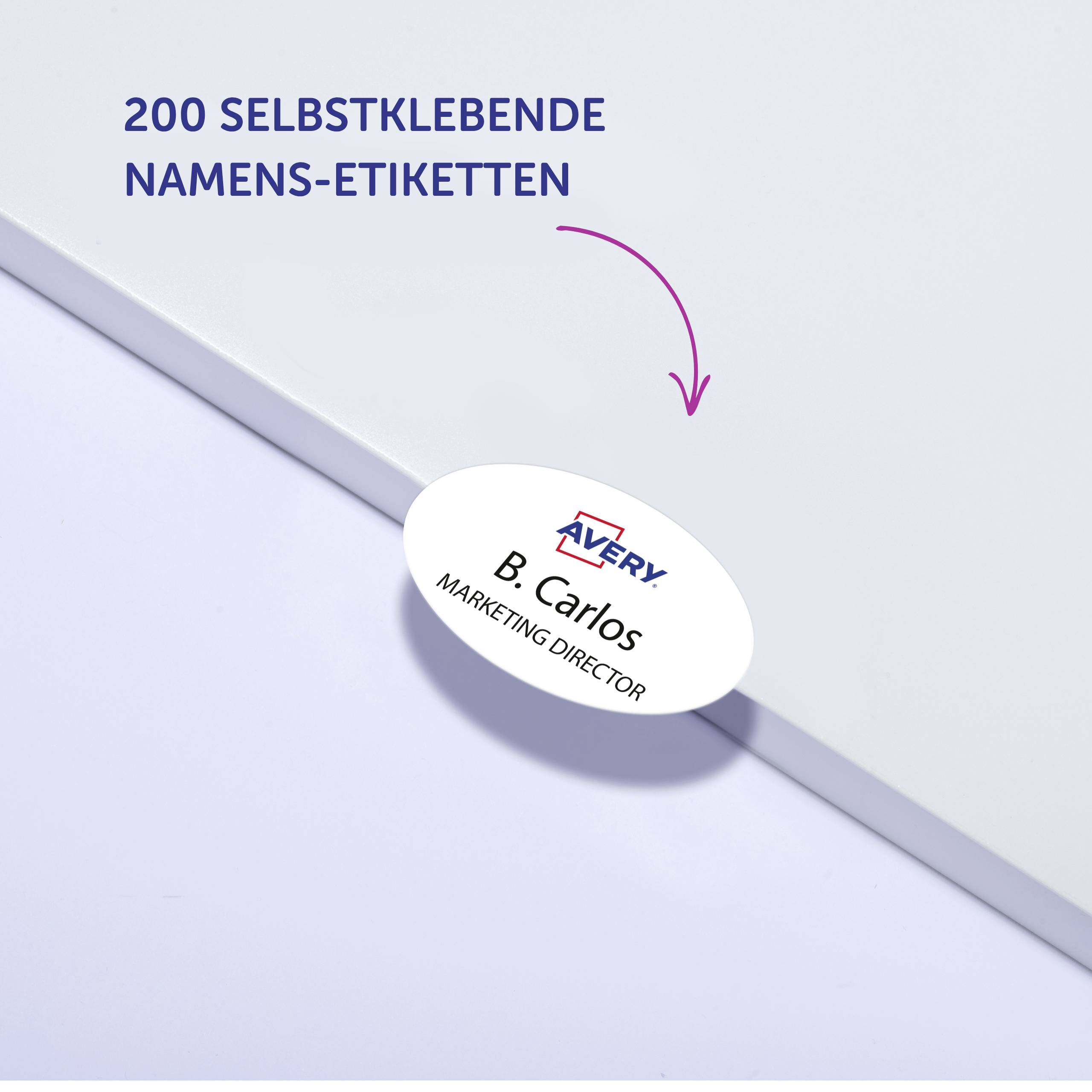 Avery-Zweckform J4882-20 Namensschild (B x H) 85mm x 50mm 200St.