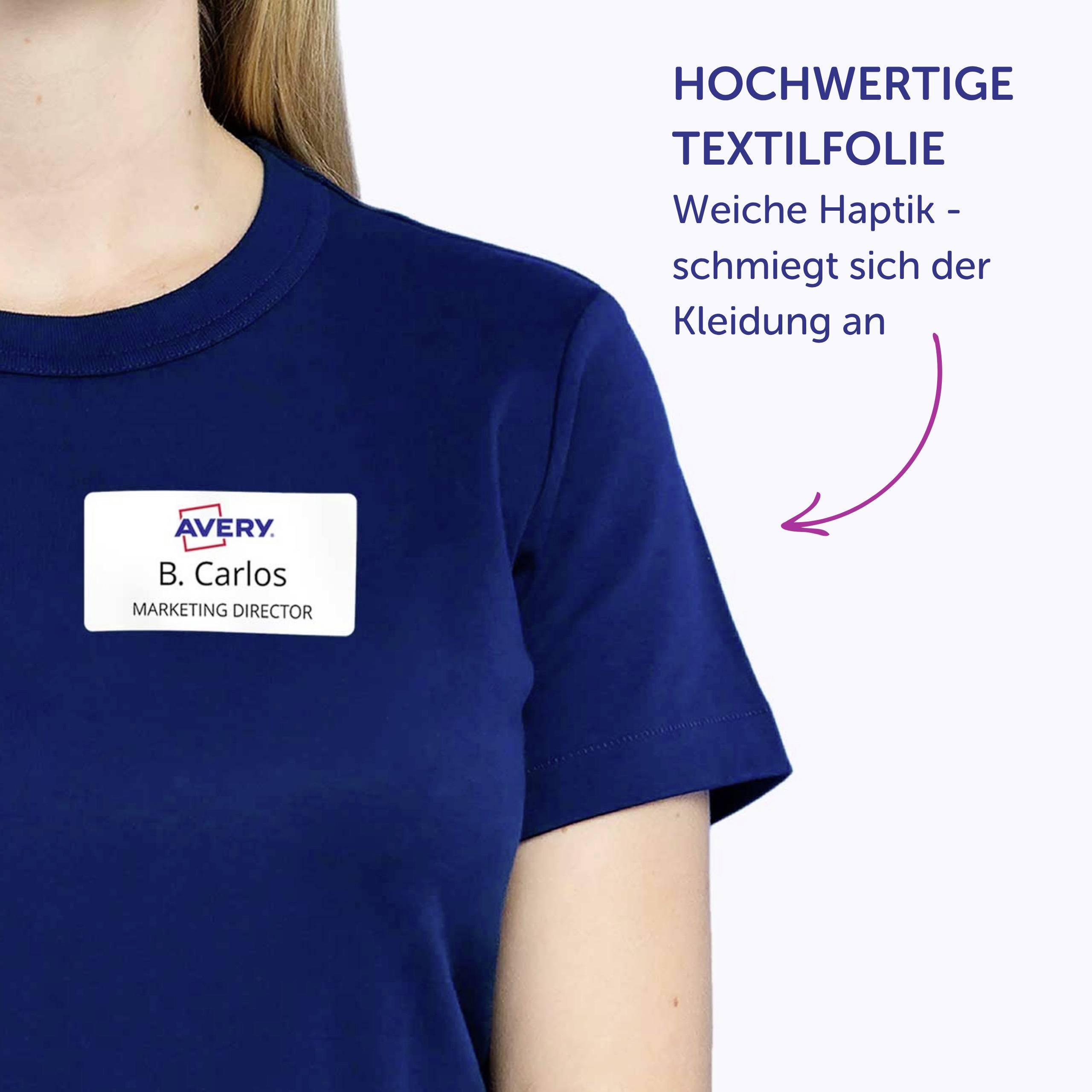 Avery-Zweckform J4785-20 Namensschild (B x H) 80mm x 50mm 200St.