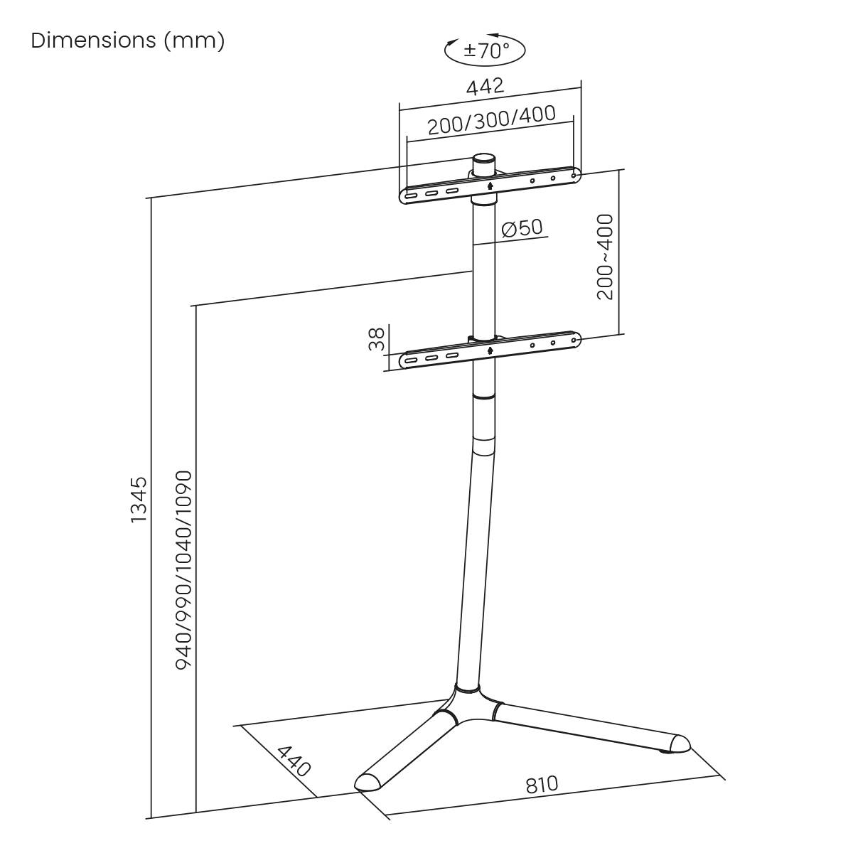 My Wall TV Ständer für Flachbildschirme TV-Standfuß