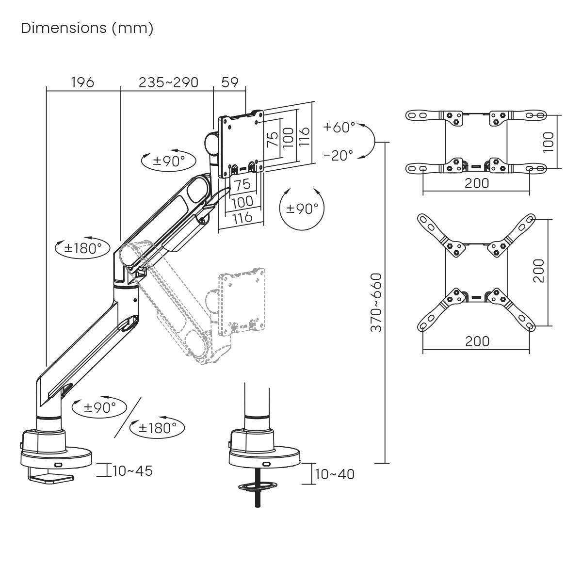 My Wall Bewegliche Halterung Monitorhalterung