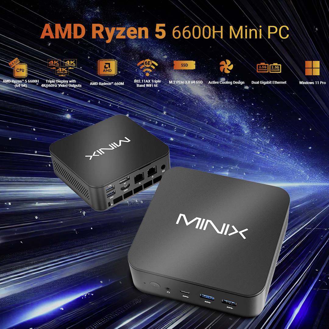 Minix Mini PC NGC NR660 AMD Ryzen 5 6600H 4.5GHz 16GB RAM 512GB SSD AMD Radeon 660M Win 11 Pro NGC NR660