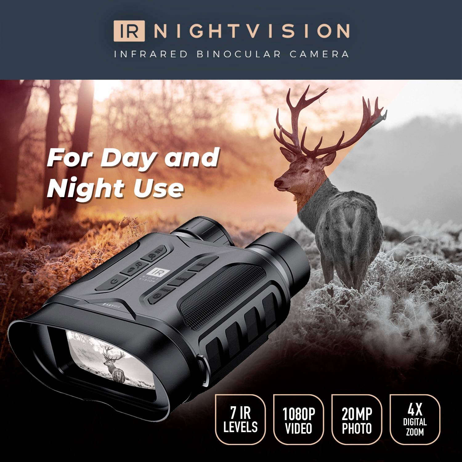 Easypix IR Night Vision Cam 20206 Nachtsichtgerät mit Digitalkamera 4 x 25