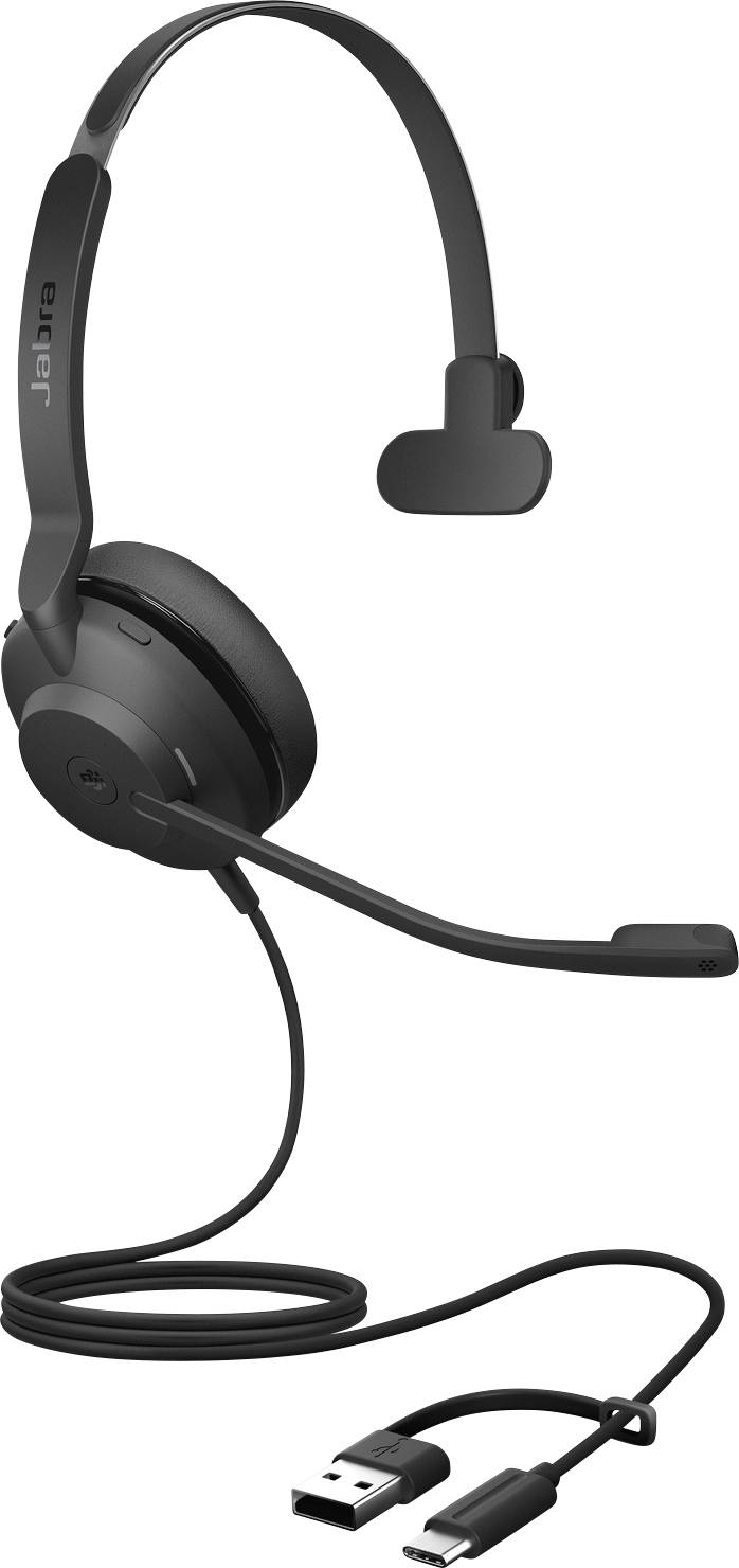 Jabra Evolve2 30 SE On Ear Headset kabelgebunden Mono Schwarz Mikrofon-Rauschunterdrückung, Noise Cancelling Headset, Mono Telefon
