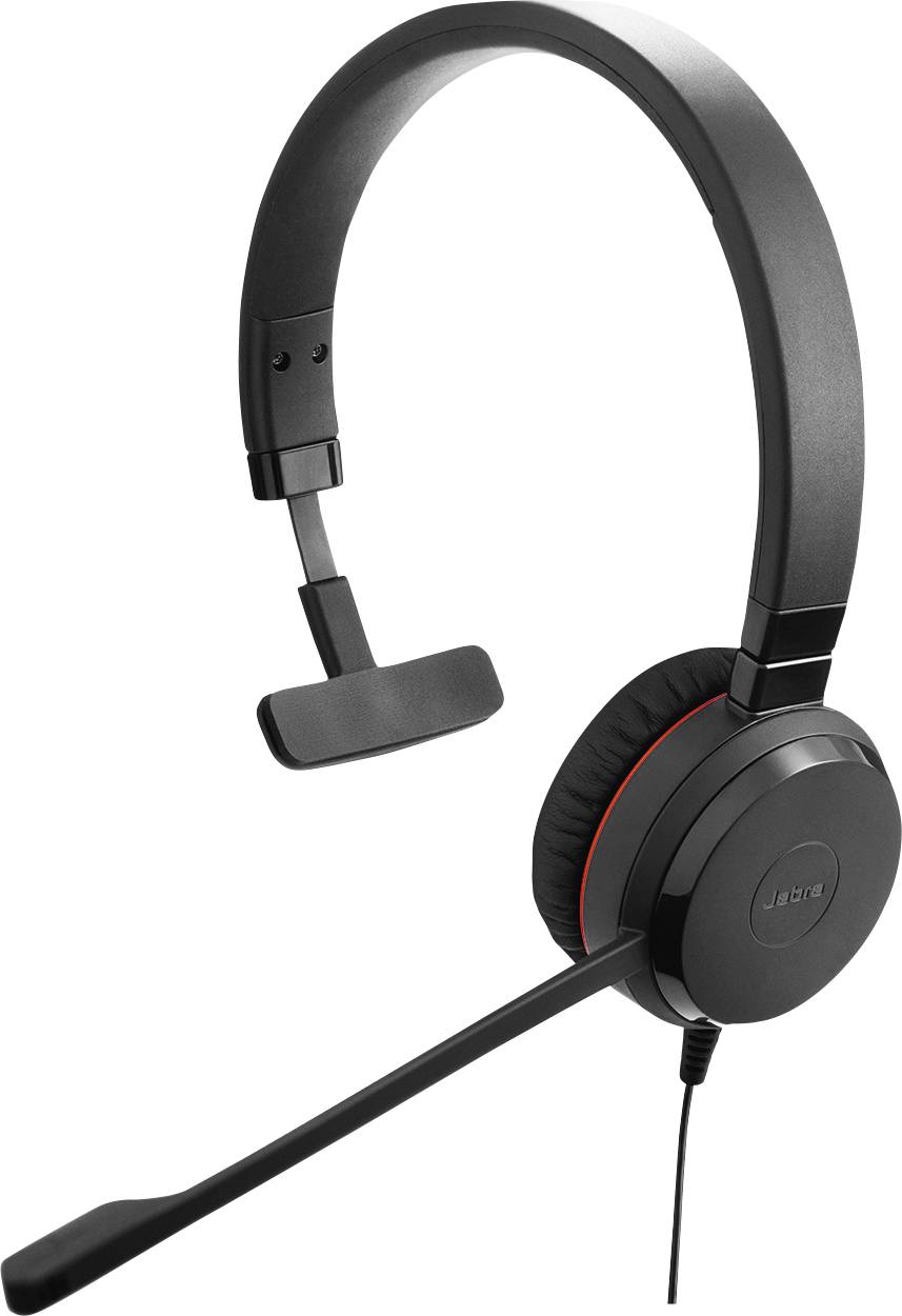 Kabelgebundenes schwarzes Headset mit verstellbarem Mikrofonarm und gepolstertem Ohrpolster, geeignet für PC und Mobilgeräte.