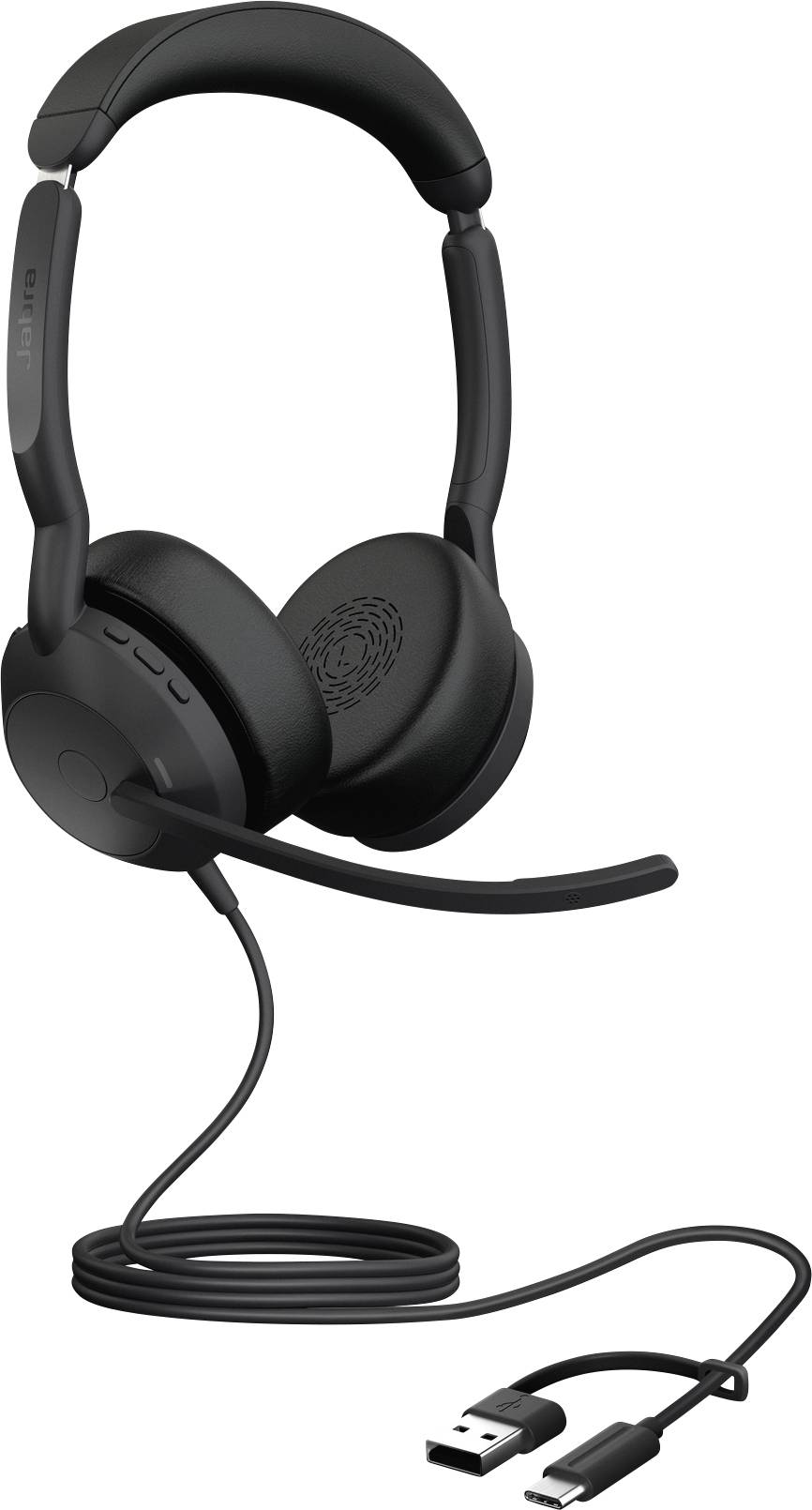 Jabra Evolve2 50 On Ear Headset kabelgebunden Stereo Schwarz Mikrofon-Rauschunterdrückung, Noise Ca