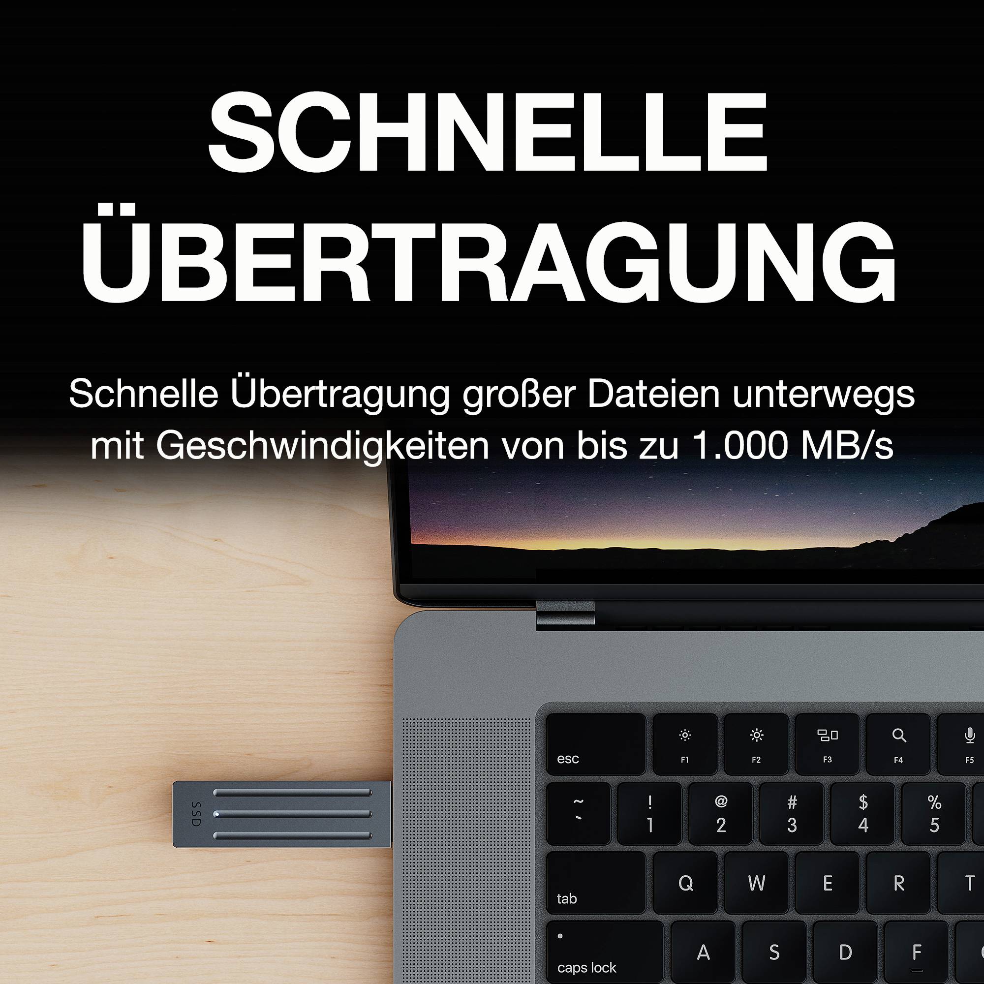 Seagate 1TB Externe SSD USB-C® Dunkelgrau STMX1000400