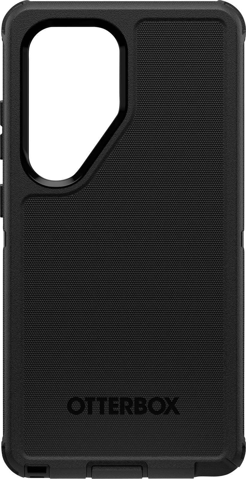 Schwarze Otterbox-Handyhülle mit robustem Design und strukturiertem Finish, passend für ein modernes Smartphone.