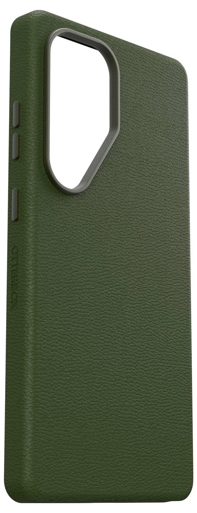 Grüne Handyhülle mit strukturiertem Muster, passend für ein modernes Smartphone. Schützt vor Kratzern und Stößen.