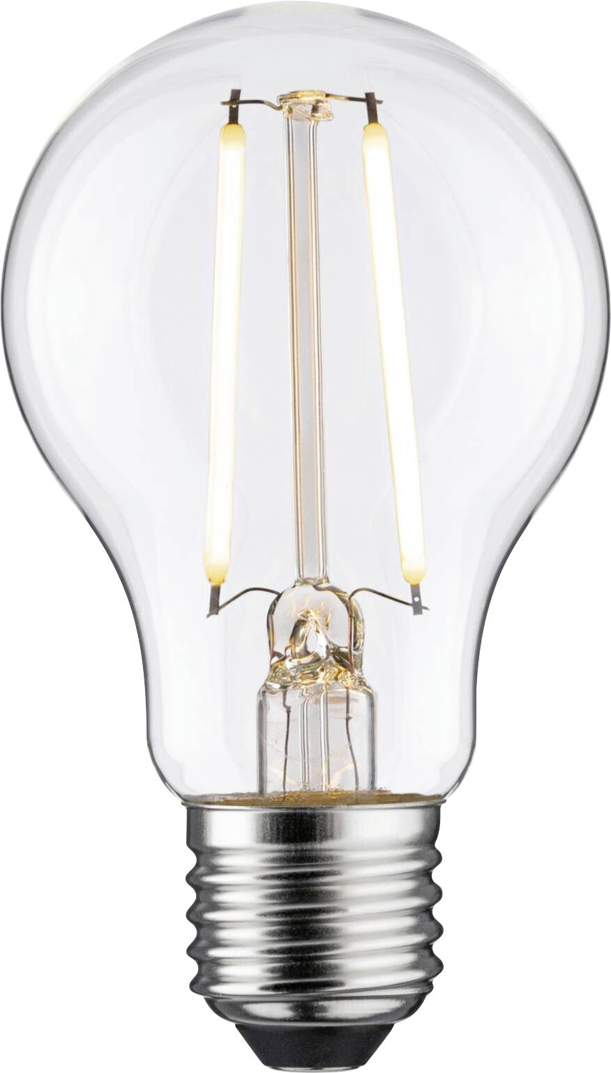 Eine eingeschaltete Glühbirne mit sichtbarem Filament zeigt helles, warmweißes Licht. Sie repräsentiert eine klassische Beleuchtungstechnologie.