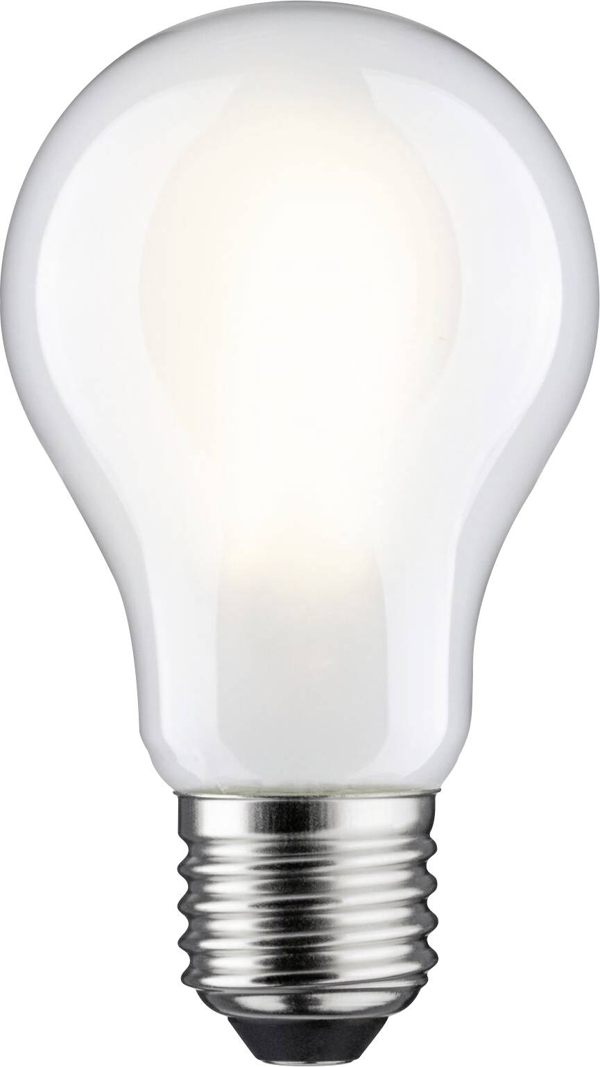 Eine leuchtende Glühbirne mit Schraubsockel, dargestellt auf weißem Hintergrund. Sie symbolisiert Ideen oder Innovation.