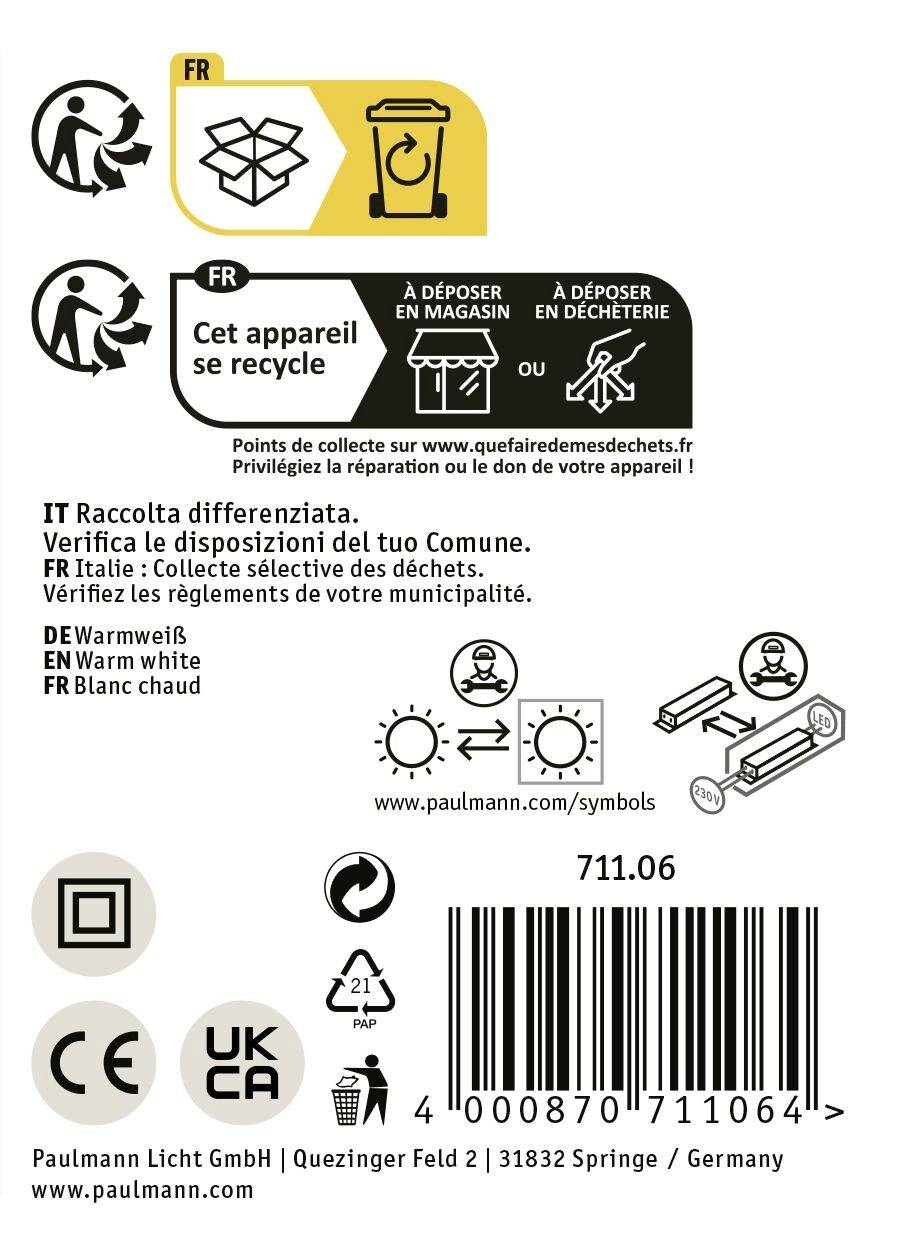 Paulmann Jerik 71106 LED-Wandleuchte 2.4W LED Weiß (matt)