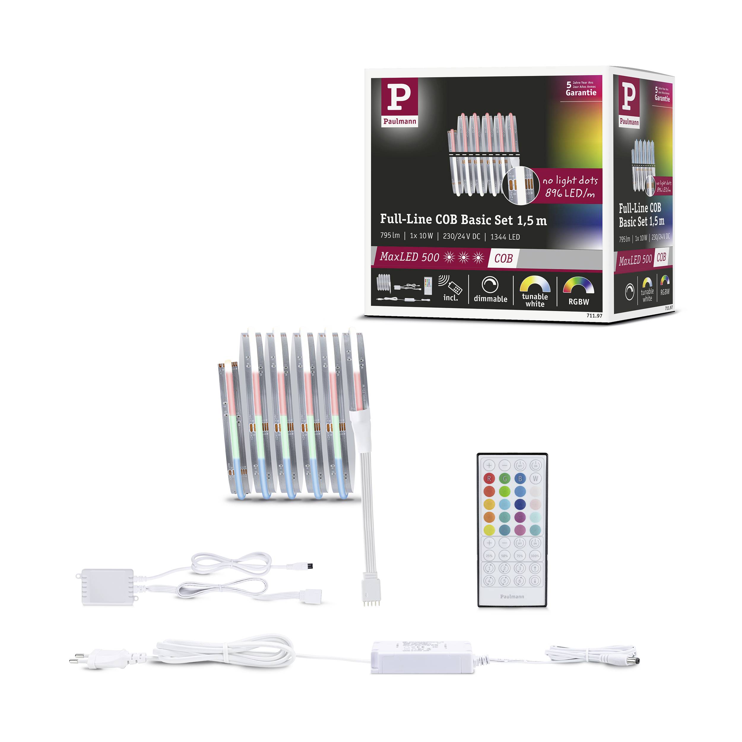 Paulmann 71197 MaxLED Home LED-Stripe (Starter-Kit) 10W RGBW Weiß, Klar