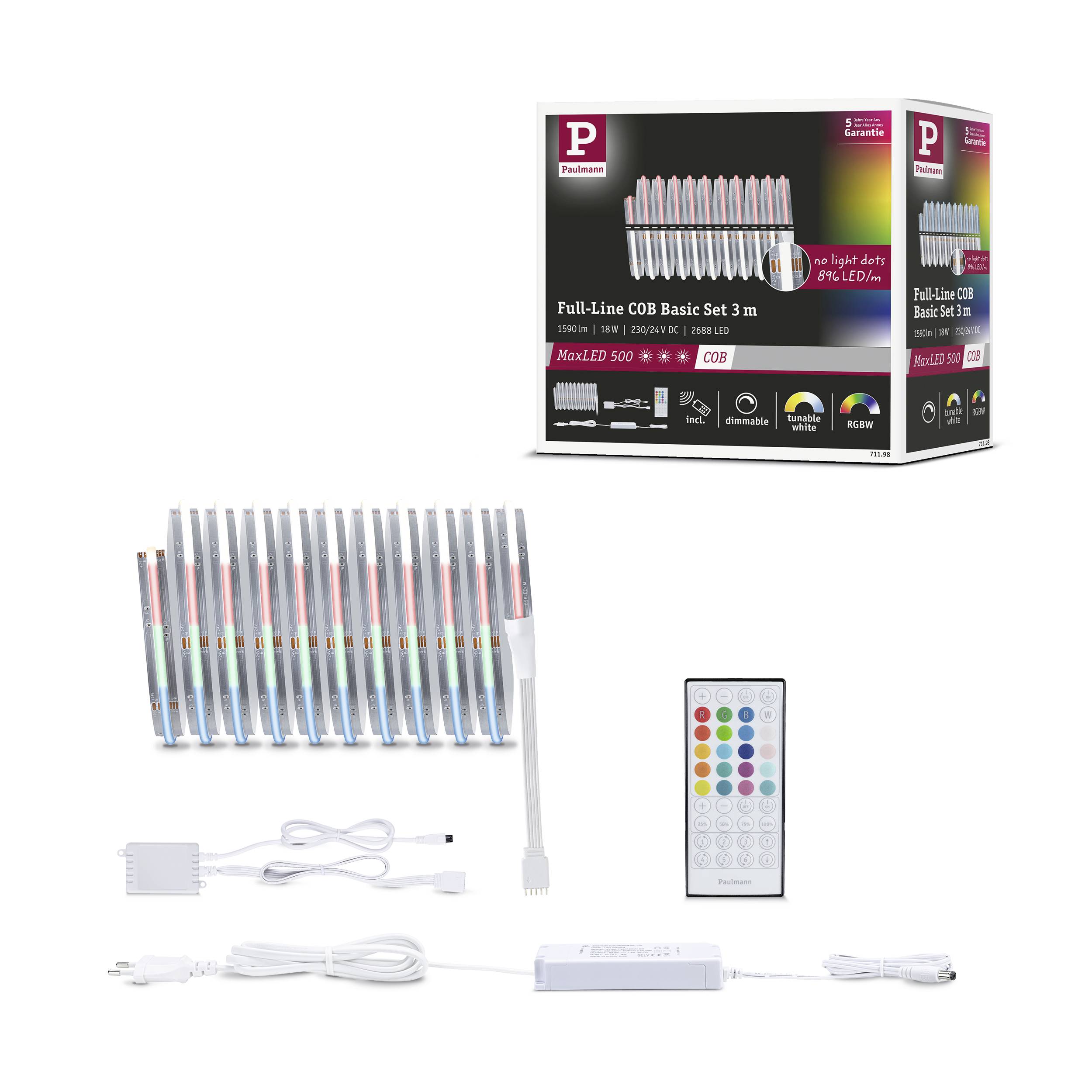 Paulmann 71198 MaxLED Home LED-Stripe (Starter-Kit) 18W RGBW Weiß, Klar