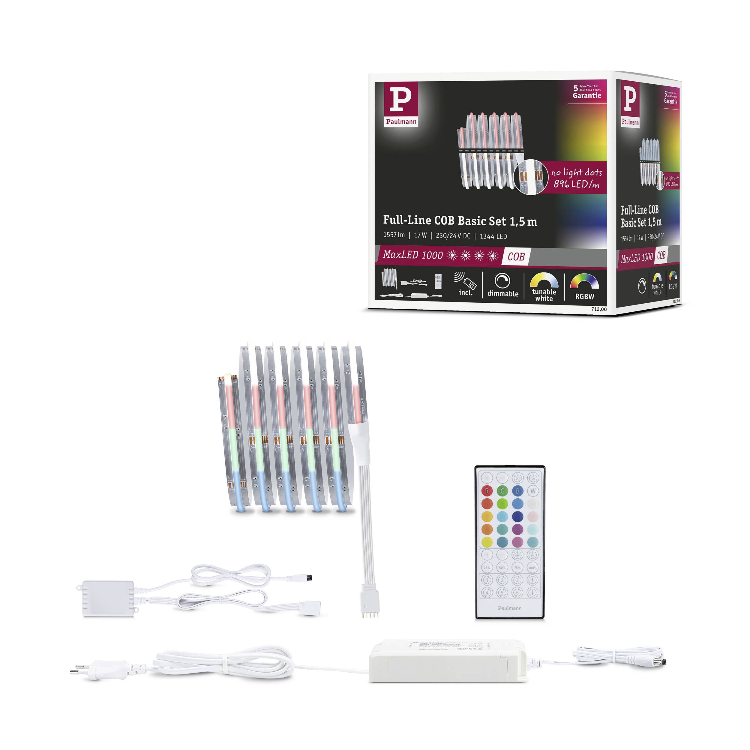 Paulmann 71200 MaxLED Home LED-Stripe (Starter-Kit) 17W RGBW Weiß, Klar