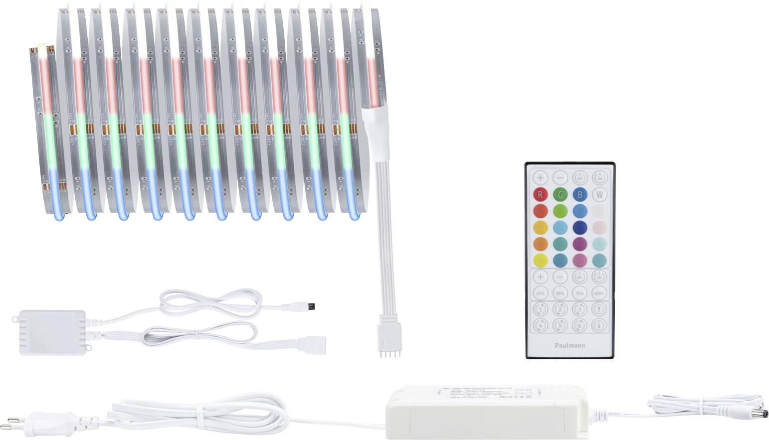 LED-Leuchten-Set mit 10 farbwechselnden Leisten, Fernbedienung und Kabeln. Für dekorative Beleuchtung.