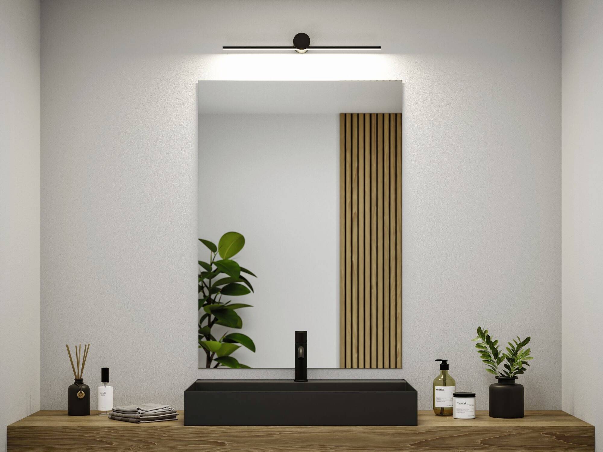 Paulmann Sava 75411 LED-Spiegelleuchte 5W Warmweiß Schwarz (matt)