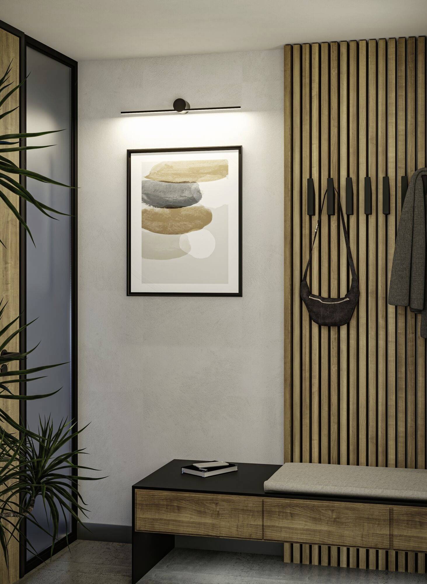 Paulmann Sava 75411 LED-Spiegelleuchte 5W Warmweiß Schwarz (matt)