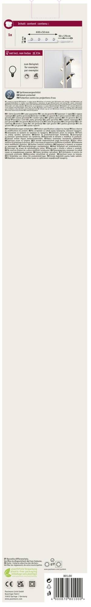 Paulmann Regula II 80100 LED-Spiegelleuchte Chrom