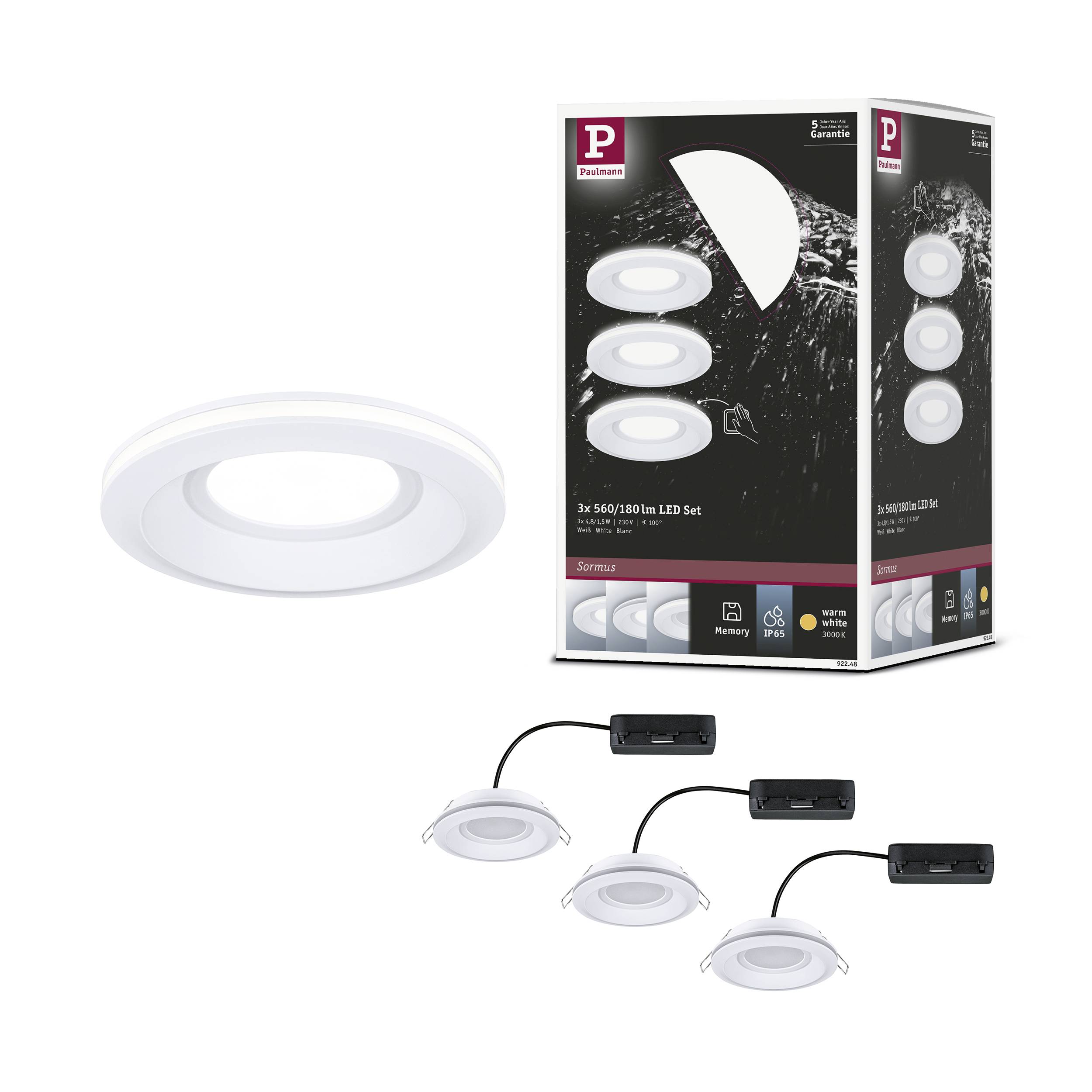 Paulmann 92248 Sormus LED-Einbauleuchte LED 4.8W Weiß