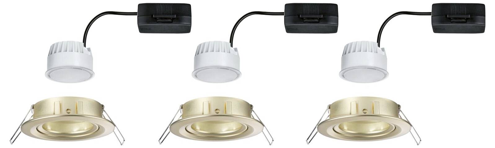 Paulmann 92404 Nova Coin LED-Einbauleuchte 3er Set LED 6W Gold (matt)