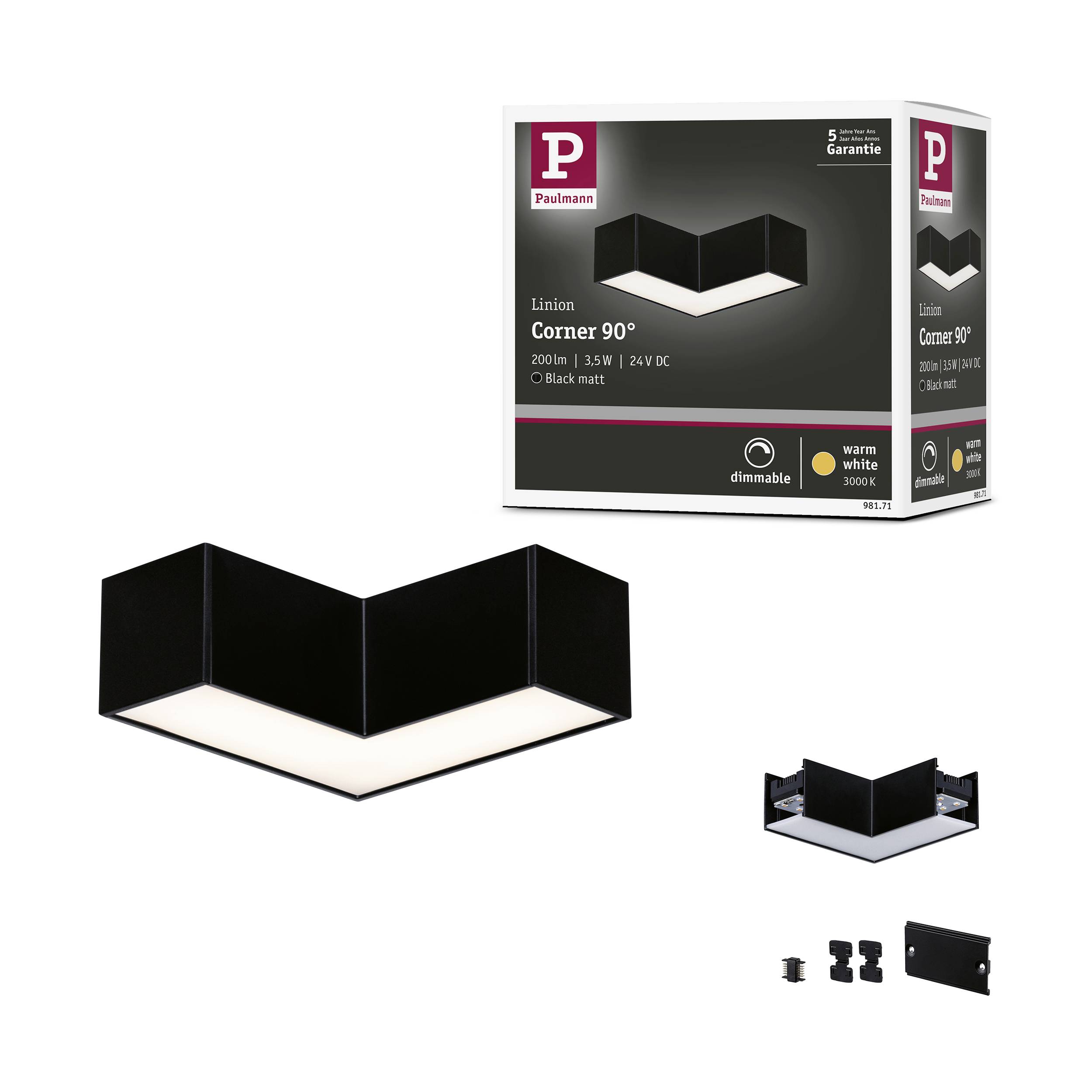 Paulmann 98171 Linion LED-Deckenleuchte LED 3.5W Schwarz