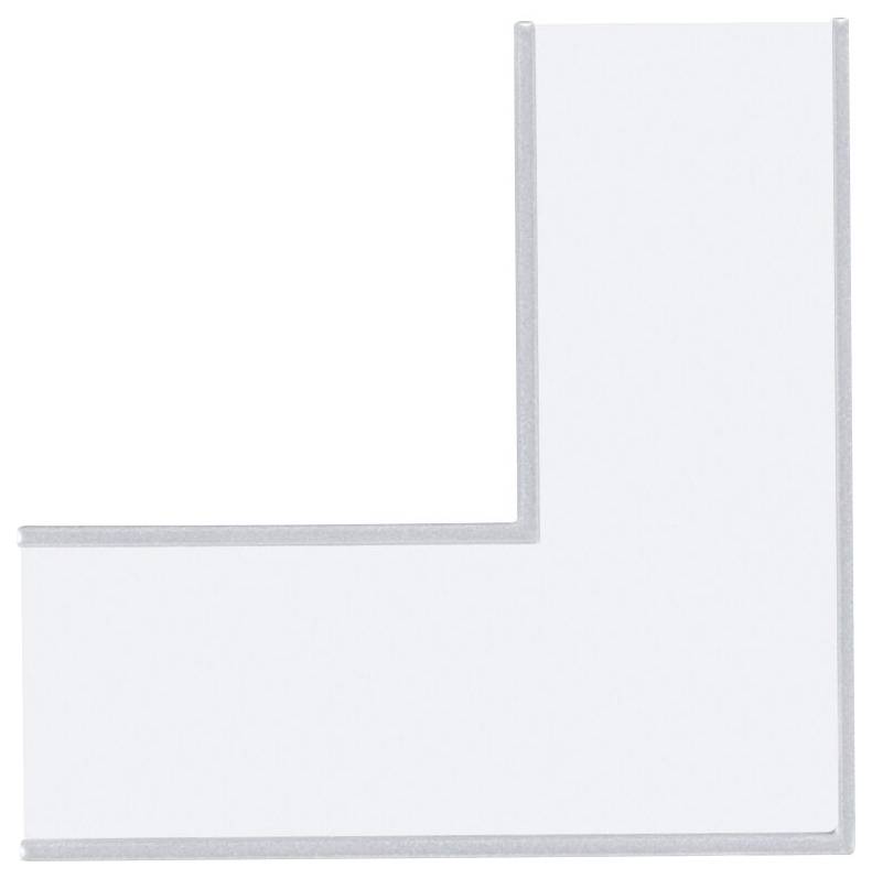 Metallwinkel mit 90-Grad-Winkel; silberfarbener Rahmen.