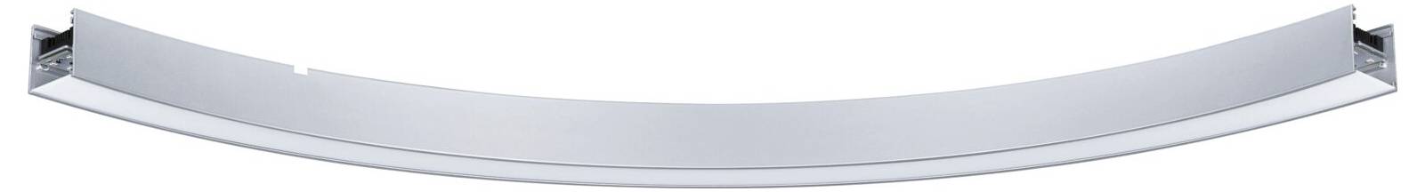 Ein gebogenes Metallstück, das möglicherweise Teil einer strukturellen oder dekorativen Vorrichtung ist.