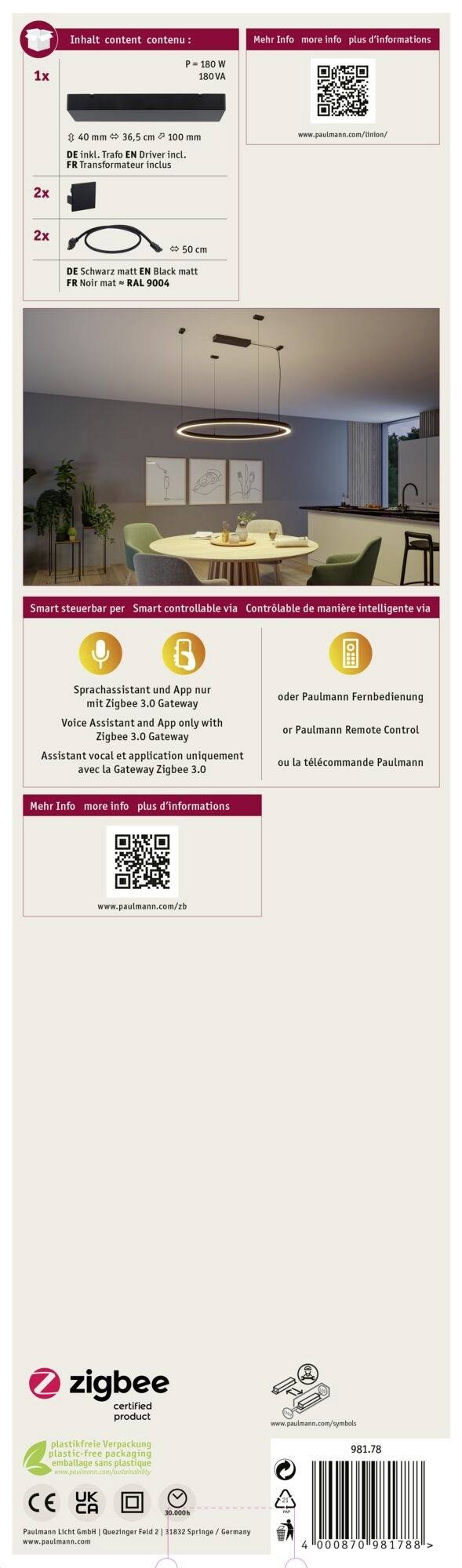 Paulmann Linion 98178 Einspeisung Schwarz