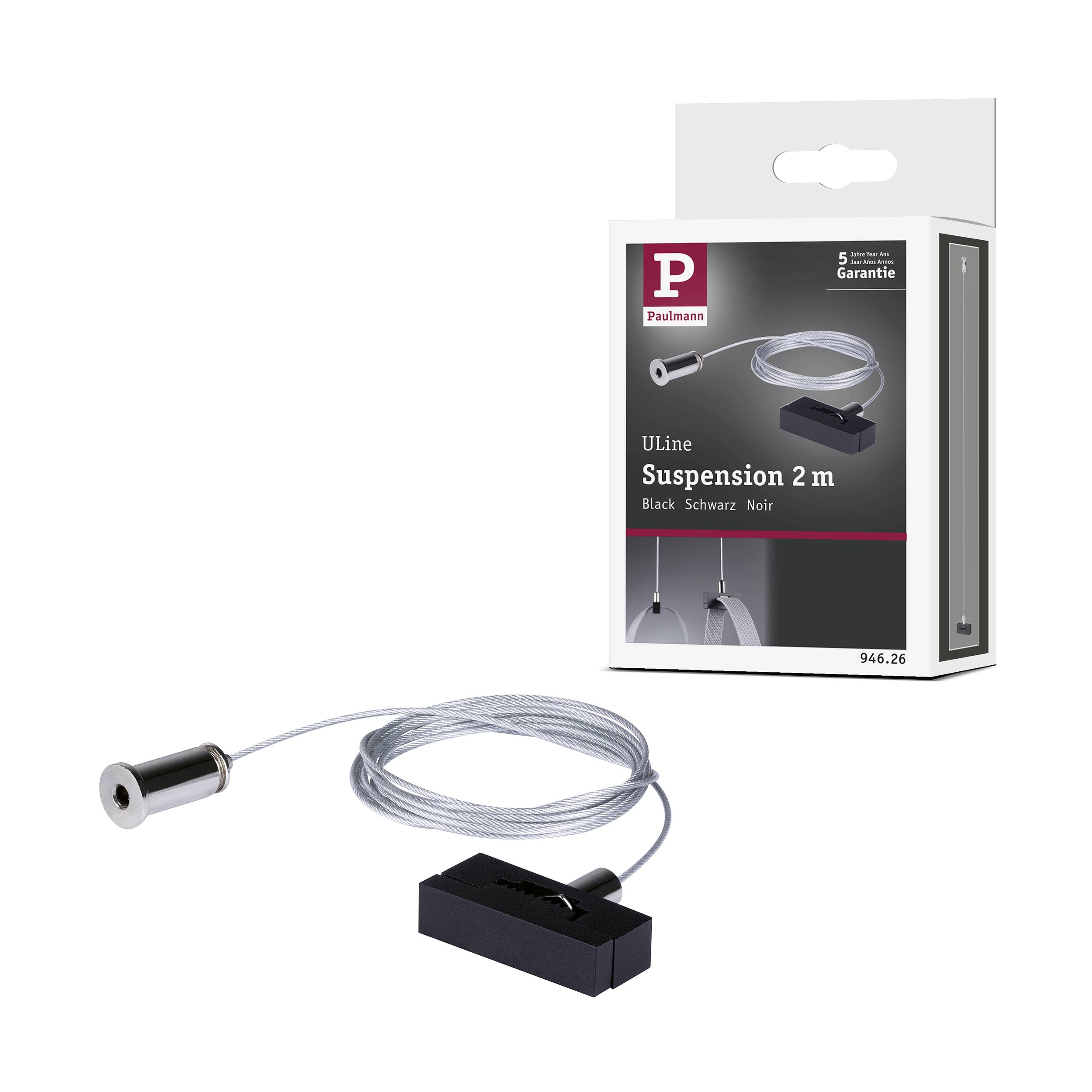 Paulmann 94626 Uline Niedervolt-Gurtsystem-Komponente Pendelabhängung Schwarz