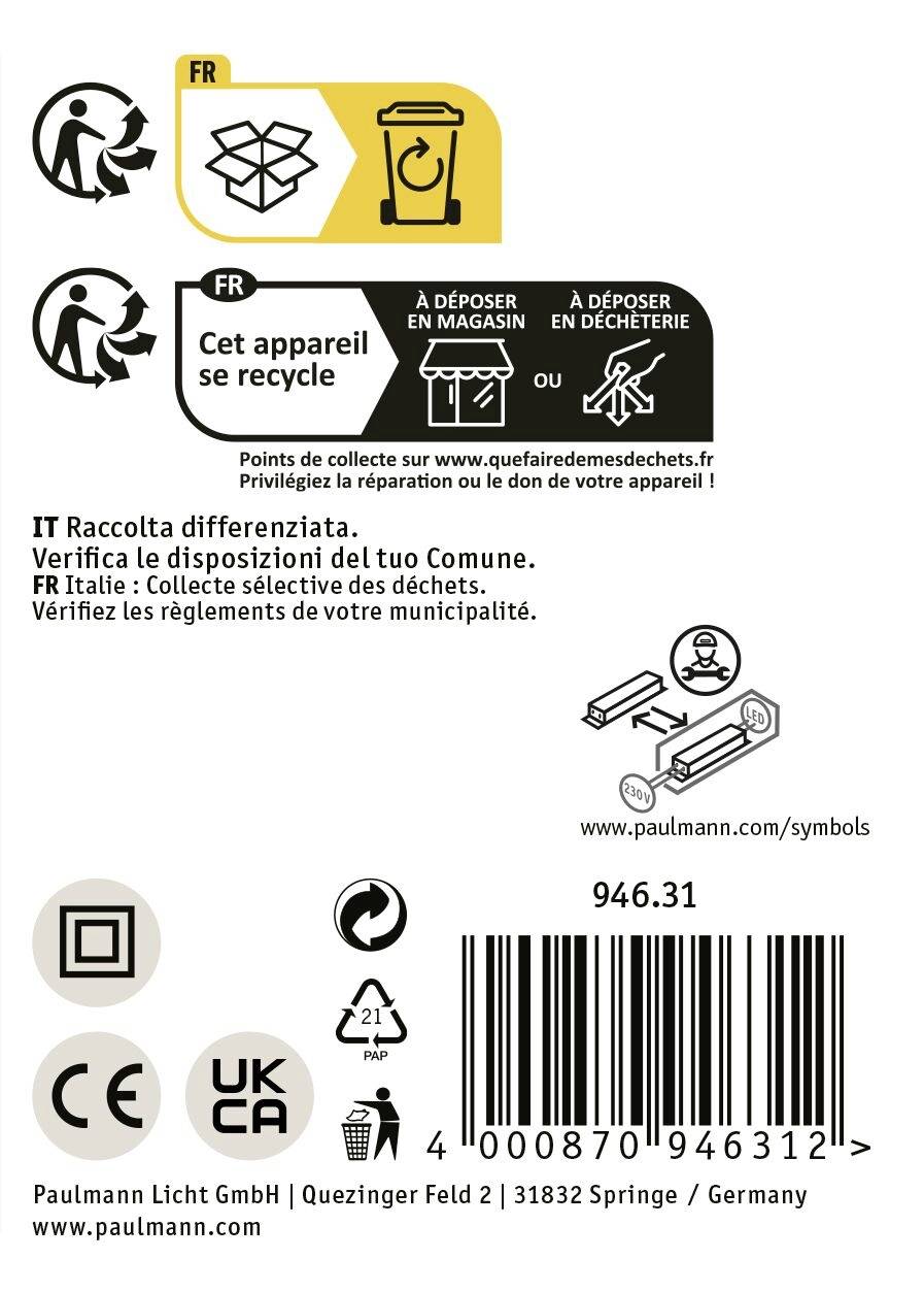 Paulmann 94631 Uline Niedervolt-Seilsystem-Komponente Basissystem Schwarz