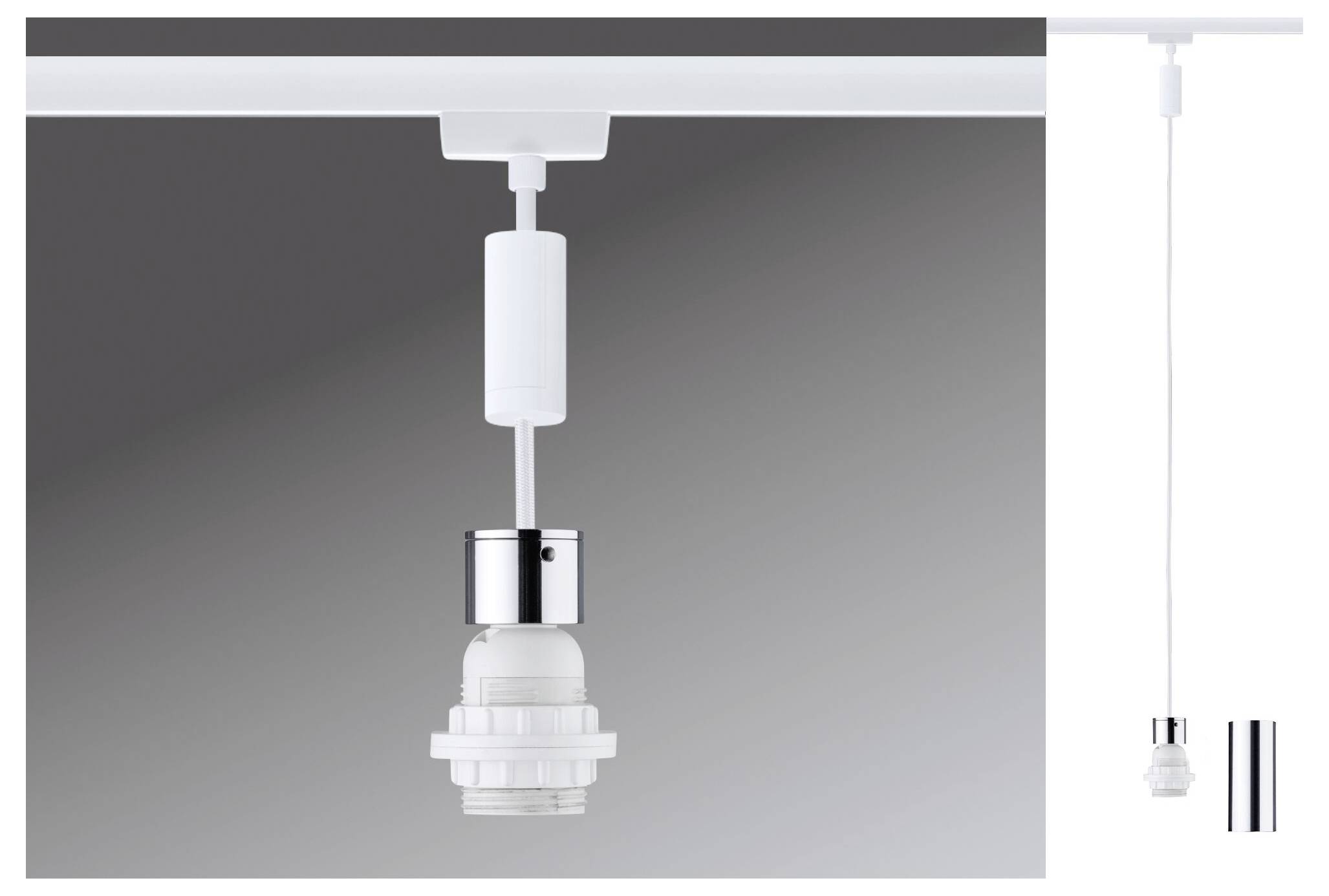 Paulmann 2EasyBasic Pend Hochvolt-Schienensystem-Leuchte URail E27 Weiß