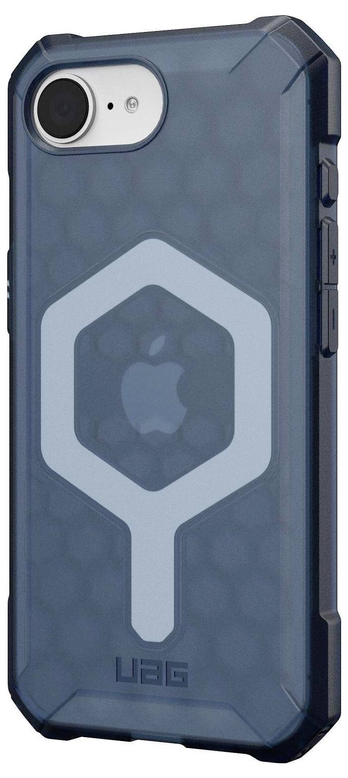 Urban Armor Gear Essential Armor Outdoorcase Apple iPhone 16e Blau, Transparent Induktives Laden, MagSafe kompatibel, Stoßfest