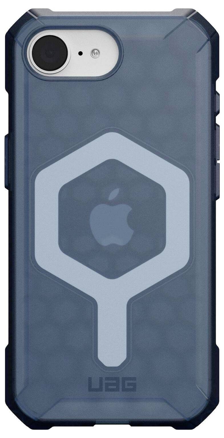 Urban Armor Gear Essential Armor Outdoorcase Apple iPhone 16e Blau, Transparent Induktives Laden, MagSafe kompatibel, Stoßfest