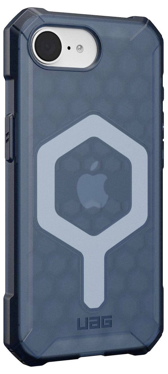 Urban Armor Gear Essential Armor Outdoorcase Apple iPhone 16e Blau, Transparent Induktives Laden, MagSafe kompatibel, Stoßfest