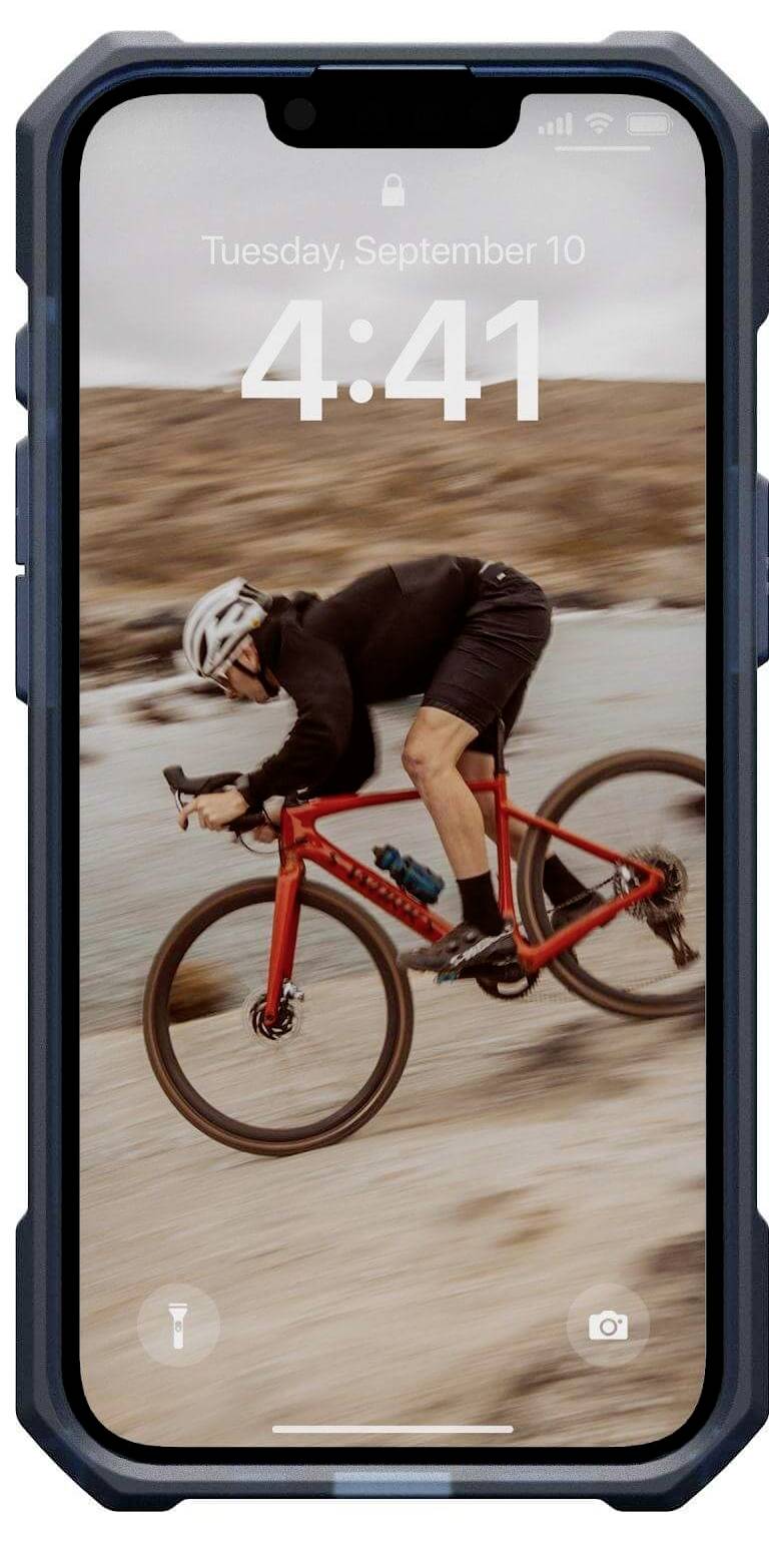 Urban Armor Gear Essential Armor Outdoorcase Apple iPhone 16e Blau, Transparent Induktives Laden, MagSafe kompatibel, Stoßfest