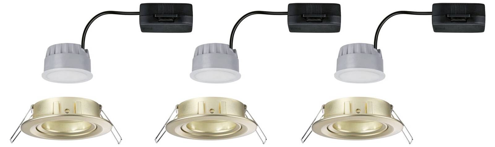 Paulmann 92406 Nova Coin LED-Einbauleuchte 3er Set LED 6W Gold (matt)