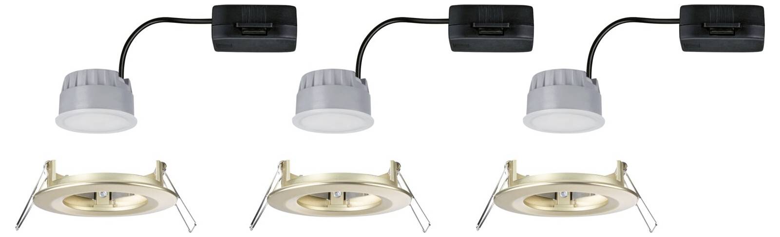 Paulmann 92407 Nova Coin LED-Einbauleuchte 3er Set LED 6W Gold (matt)