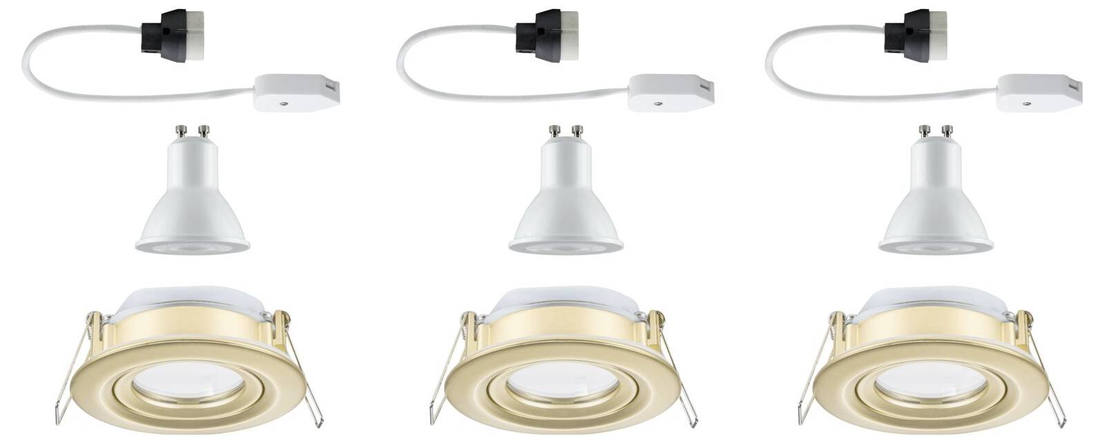 Paulmann 92408 Nova Coin LED-Einbauleuchte 3er Set LED GU10 6W Gold (matt)