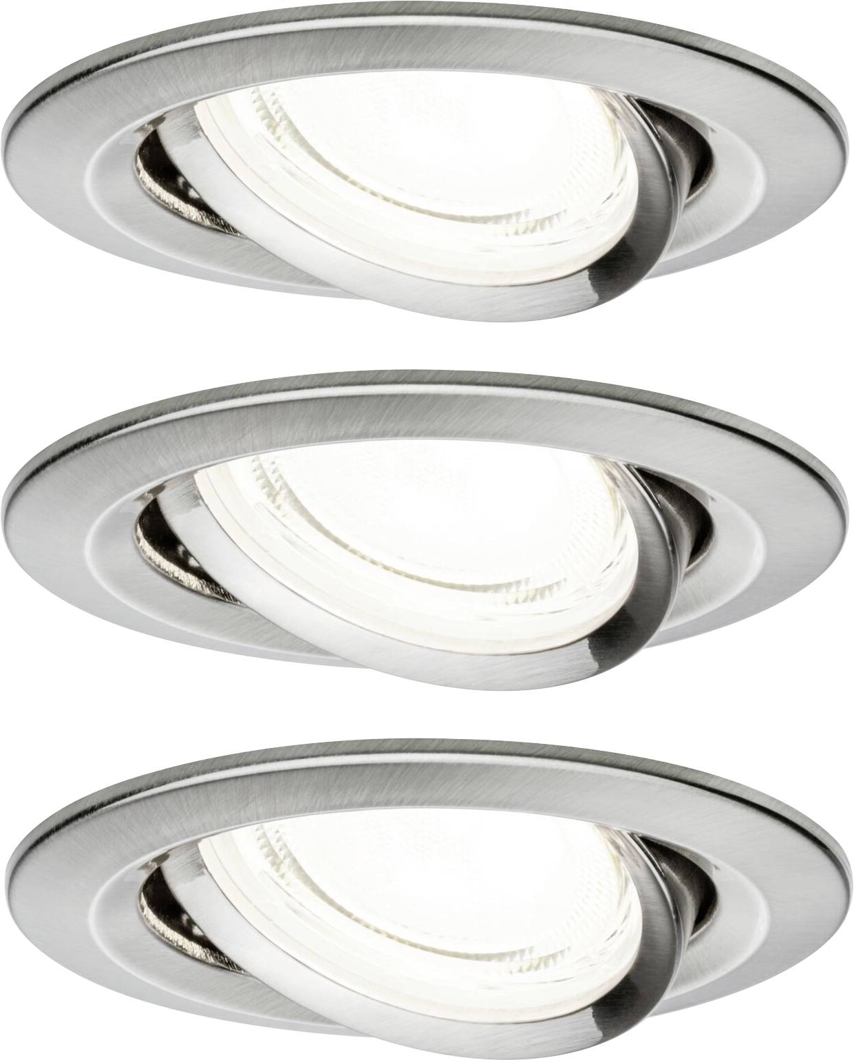 Paulmann 92456 Nova Coin LED-Einbauleuchte 3er Set LED 2.8W Eisen (gebürstet)