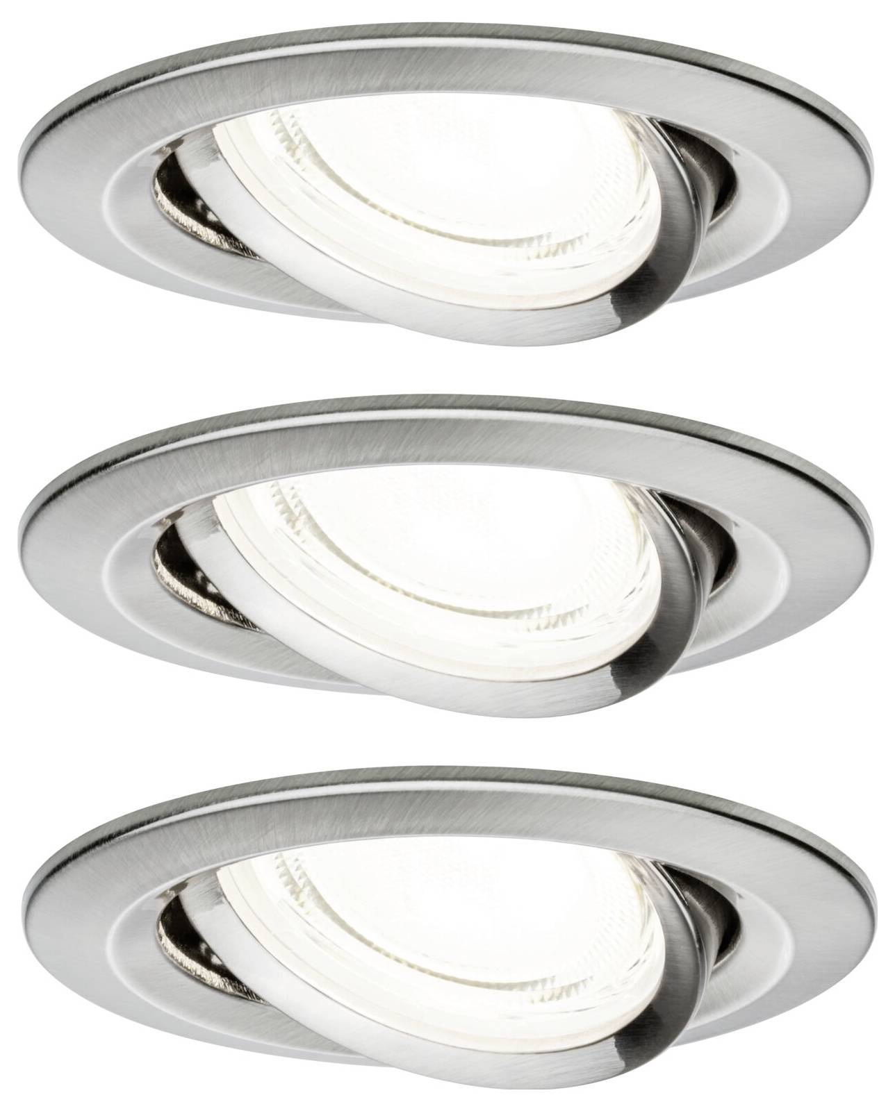 Paulmann 92456 Nova Coin LED-Einbauleuchte 3er Set LED 2.8W Eisen (gebürstet)