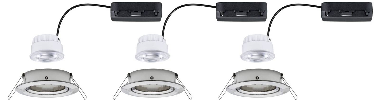 Paulmann 92456 Nova Coin LED-Einbauleuchte 3er Set LED 2.8W Eisen (gebürstet)