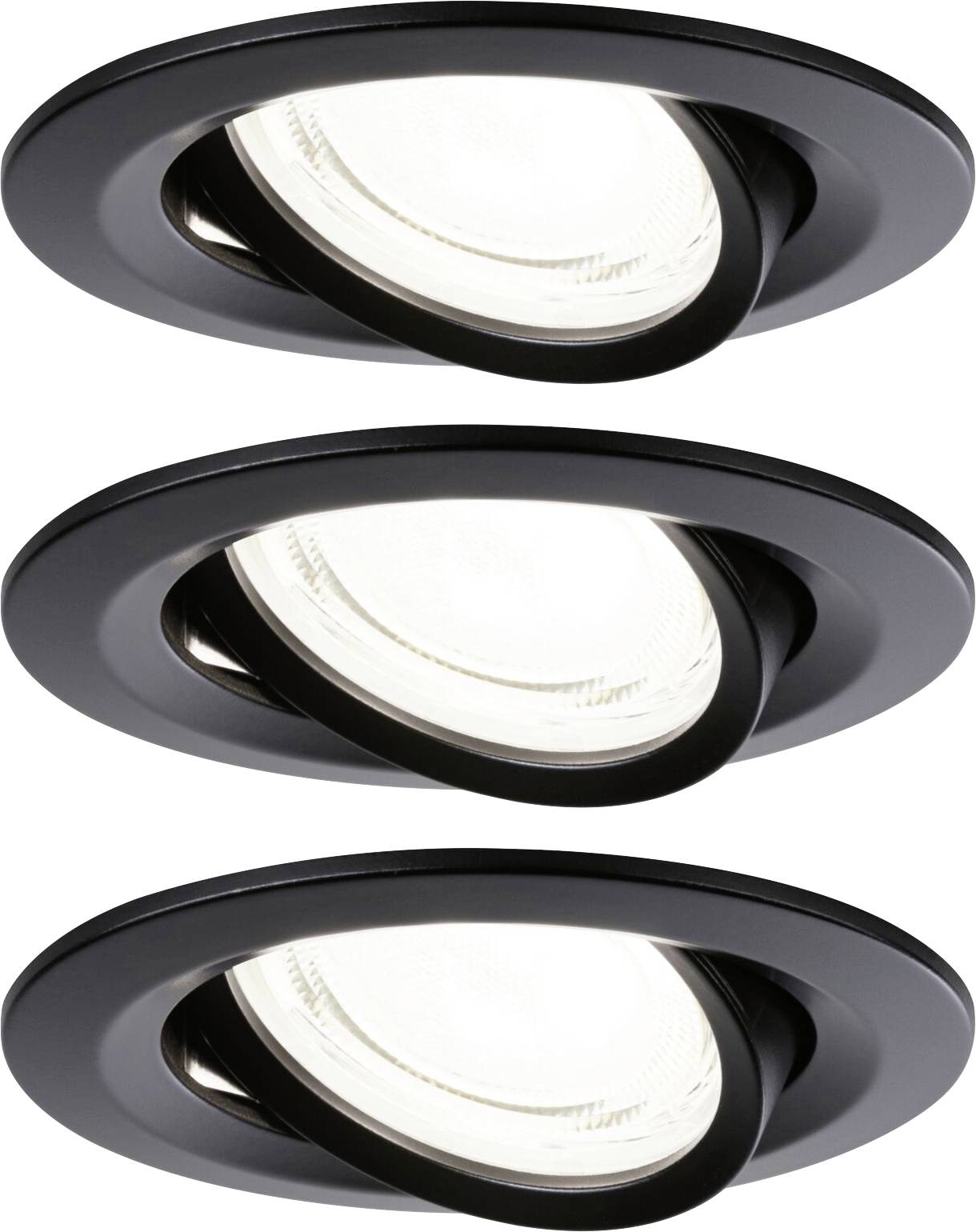 Paulmann 92457 Nova Coin LED-Einbauleuchte 3er Set LED 2.8W Schwarz (matt)