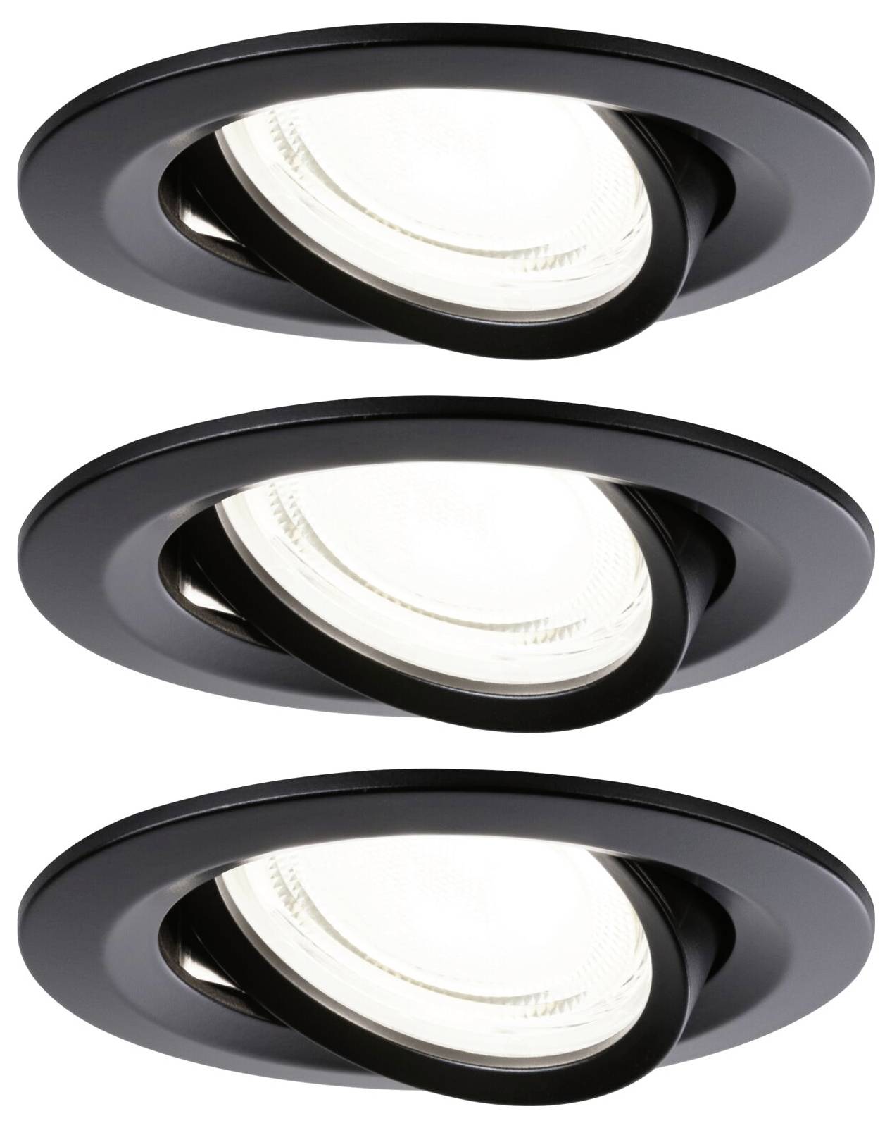 Paulmann 92457 Nova Coin LED-Einbauleuchte 3er Set LED 2.8W Schwarz (matt)