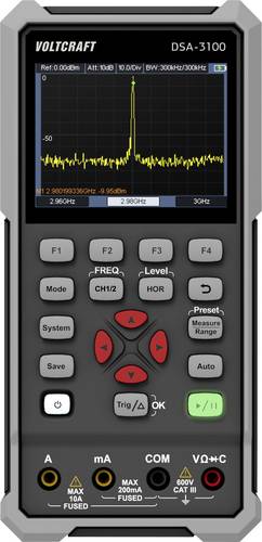 VOLTCRAFT DSA-3100 Hand-Oszilloskop 100 MHz 2-Kanal 500 MSa/s 8 kpts 8 Bit Handgerät, Multimeter-Fu