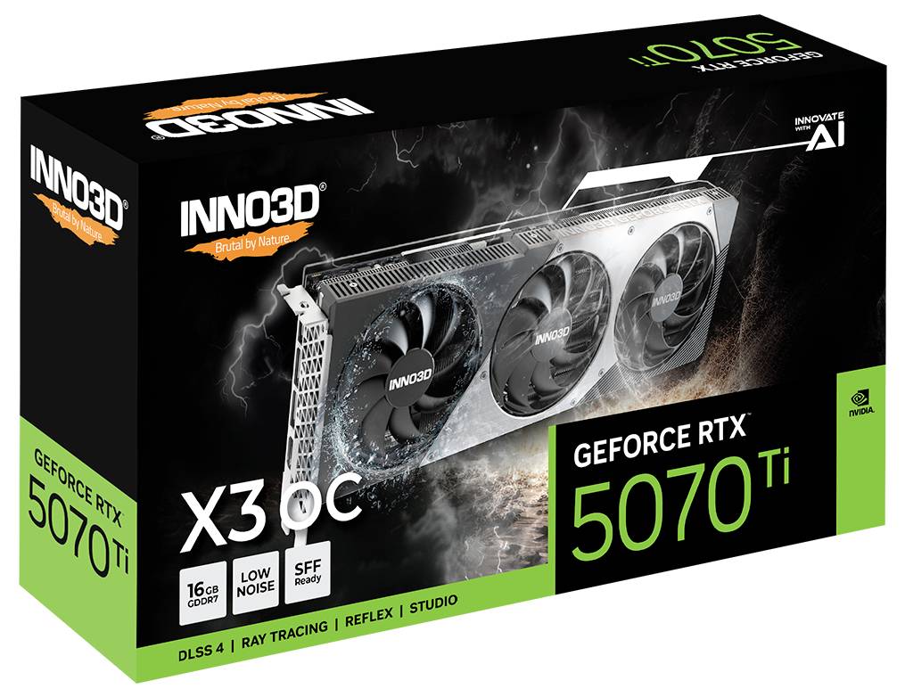 Inno 3D Grafikkarte Nvidia RTX 5070 Ti RTX™ 5070 Ti X3 OC 16 GB GDDR7-RAM PCIe x16 PCIe 5.0 x16