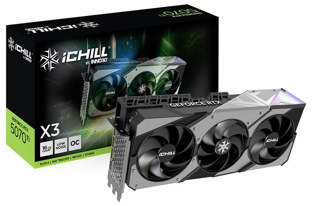 Inno 3D Grafikkarte Nvidia RTX 5070 Ti 5070 Ti iCHILL X3 16GB GDDR7-RAM PCIe x16 PCIe 5.0 x16