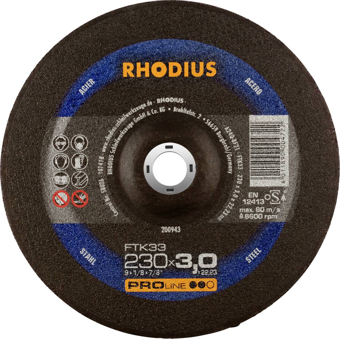 Rhodius 200943 Trennscheibe 230mm Stahl