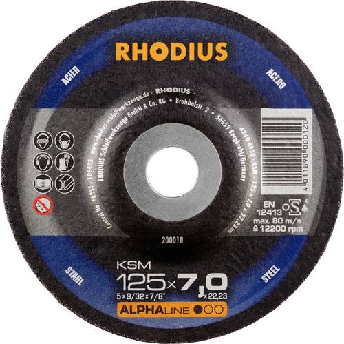 Rhodius 200018 Schruppscheibe Durchmesser 125 mm Bohrungs-Ø 22.23 mm Stahl