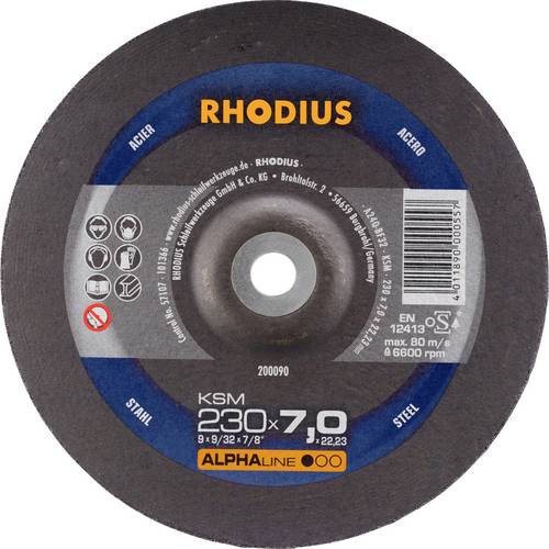Rhodius 200090 Schruppscheibe Durchmesser 230 mm Bohrungs-Ø 22.23 mm Stahl 1 St.